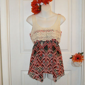 ❄️HP❄️Rachael & Chloe Sz M Lace Top Sheer Tunic